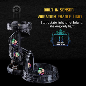 Tamiz de copos de nieve LED, mazmorras y dragones multifacéticos coloridos, juego de mesa de dados DND, dados de grupo para correr, juego multifacético de 7 piezas - Product Image 5