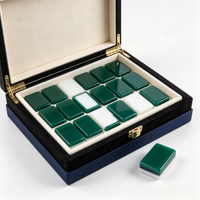 En stock – Nouvel ensemble de mahjong de luxe vert artistique, 160 tuiles modernes en acrylique peintes à la main – Cadeau idéal pour la fête des Mères