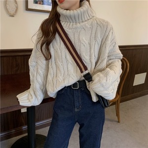 Women's High Neck Sweater Solid Color Knit Pullover Autumn Winter Casual Top Medium Thickness Gray Red Beige Caramel - Product Image 2