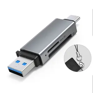 לוגו מותאם אישית סיטונאי הכל ב-1 USB 3.1 OTG קורא כרטיסים TF SD קורא כרטיסים סוג C USB C קורא כרטיסי זיכרון מיקרו USB
