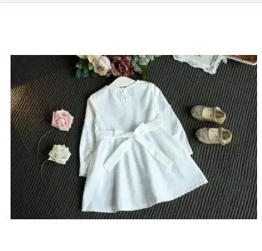 Vestito di un pezzo del tessuto di cotone netto gonfio bianco dei bambini del mercato della cina