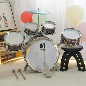 Wholesale Children Jazz <b>Drum</b> Kit 5‑Piece Percussion Toy Set Toddler Music Enlightenment Instrument <b>For</b> Gift - Product Image 5