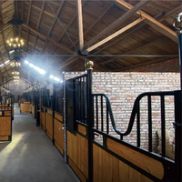 Panneau d'équipement d'écurie en bois galvanisé Bambool de luxe avec fenêtre et porte portables
