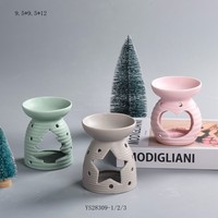 Petit Brûleur à mazout de Noël Bougeoir Cire Fonte Brûleur Céramique Chauffe-bougie Lampe Huile Essentielle B