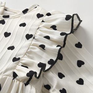Ensemble 2 pièces pour bébé fille, combinaison à manches longues avec chapeau, tenue triangulaire, printemps-automne - Product Image 4