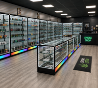 Vitrines en verre trempé avec logo, comptoir de magasin de tabac, armoire en aluminium, vitrine en verre pour boutique de tabac