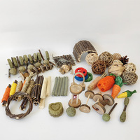 Ensemble de jouets à mâcher pour animaux de compagnie : hamster, cochon d'Inde, lapin et perroquet