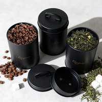Boîtes hermétiques en métal portables personnalisées pour thé, café, sucre, pot à épices, conteneur de stockage pour la cuisine commerciale, lot de 3 pièces