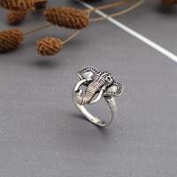 Bague élégante en laiton style Art Déco avec motif éléphant, bijoux bohèmes pour hommes et femmes, couleur or et argent, idée cadeau idéale