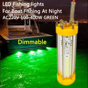 녹색 블루 100-400W dimmable 316L 수중 낚시 조명 낚시 야외 물고기 조명 해저 물고기 램프 낚시 조명