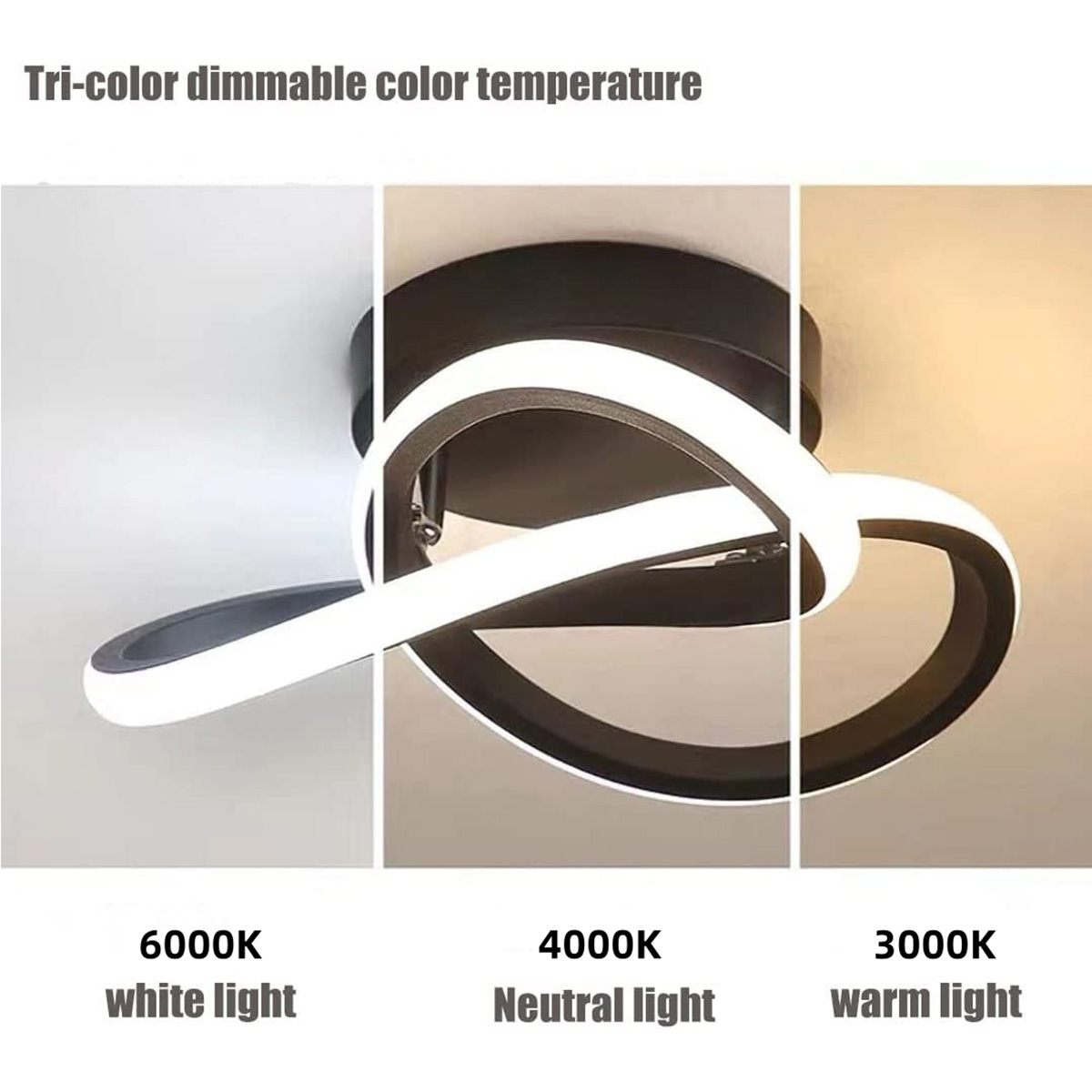 Style 3 : Lumière à 3 couleurs, intensité variable, avec corps noir