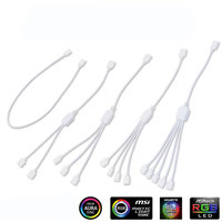 Angitu kipas ekstensi lampu LED, kabel ekstensi ARGB RGB putih penuh 3pin/4Pin 1to 1/2/3/4/5 5V/12V