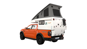 Camper RV à glissière escamotable pour pick-up, coque <span class=keywords><strong>de</strong></span> camping-car à toit relevable 3 couchages avec douche, toilettes, cuisine, réfrigérateur, panneaux solaires - Product Image 6