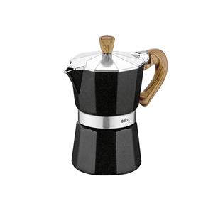 Cafetière à expresso Cilio Classico Natura 3 tasses, cafetière moka avec poignée en bois - Product Image 1