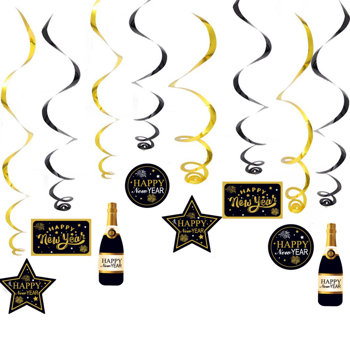 10 DY New Year’s Eve Decoratons For A Stylsh Black And Gold Pa