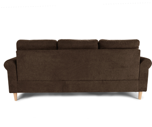 Ensemble de canapé modulable moderne en velours réversible avec pieds en bois et accoudoirs carrés, 2 coussins d'appoint couleur beige pour salon - Product Image 2