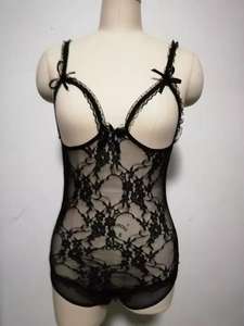 Pakaian Dalam Seksi Gaya Eropa Amerika Renda Tipis Spandex Terbuka - Product Image 5