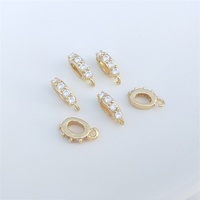 Colorfast 14k Plaqué Or Incrusté Zircon Pendentif Fermoir Connexion Fermoir pour DIY Collier Bracelet Fabrication