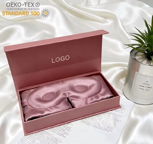 Masque de sommeil de luxe personnalisé, grand format, en soie de mûrier 100% pure, avec sangle réglable, pour le voyage, contour 3D - Product Image 1