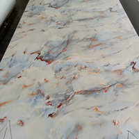 Panneau UV de feuille de PVC de marbre en plastique haut 3mm brillant panneau UV de PVC de feuille de marbre brillant élevé imperméable 1220*2440mm