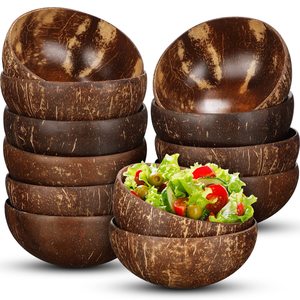 Conchas de coco Buda y cuchara de madera Cuencos y cucharas para batidos Cuencos de coco y ensaladeras - Product Image 1