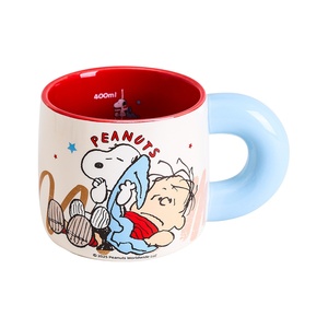 Wholesale New Cute Cartoon Pottery Ceramic Coffee Cups Charlie Brown Design Reusable Custom Brand White <b>Box</b> Packaging Birthday - Product Image 5