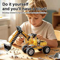 Kit de construction de bâtiments métalliques, jouets de construction STEM, 256 pièces, ensemble de blocs de véhicules d'ingénierie en métal pour enfants et adultes