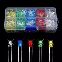 Boîte à diodes électroluminescentes F5 5mm LED avec 500 tubes 100 tubes par couleur 5 couleurs au total 500 pièces