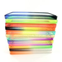 Protection pour cartes gradées PSA, coque transparente en TPU avec bordure scintillante dégradée et plaque arrière transparente pour slabs de collection
