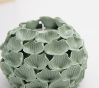 Porte-bougie à la bougie chauffe-plat en grès céramique vert mat, design européen, fait main, pour la décoration de Noël à la maison