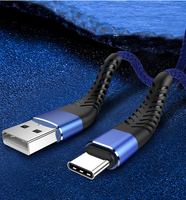 Fishbone-cargador de Cable de datos personalizado, 0,2 m, 1m, 1,2 m, 1,5 m, 2m, 3m, carga rápida, flexible, trenzado, USB C 3,1, tipo C