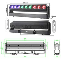 Barre lumineuse LED mobile 9x60w, inclinaison DMX contrôle RGBW faisceau tête mobile lavage Zoom barre lumineuse LED motorisée pour scène