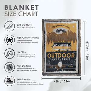 Couverture en coton HYUGA Outdoor Adventure parfaite pour les pique-niques, la randonnée et les voyages - Product Image 2