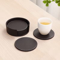 Set de sous-verre en cuir personnalisé de haute qualité, napperon isolant antidérapant, sous-verre à thé créatif en PU