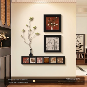 Arte da parete in stile vintage per soggiorno, dipinto astratto retrò con piante verdi, decorazione per ingresso, <span class=keywords><strong>poster</strong></span> per sfondo divano - Product Image 4