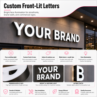 Letrero con Letras Iluminadas LED Personalizado |   Letras 3D para Exteriores, Letreros Luminosos para Fachadas de Tiendas, Oficinas y Clubes