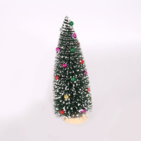 SANWEI Vente en gros Décoration de bureau Mini sapin de Noël en pin artificiel givré avec brosse à bouteilles
