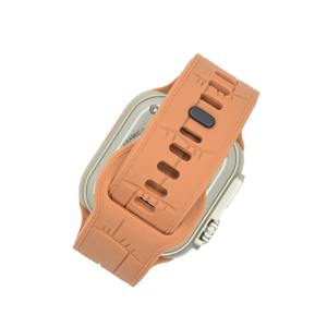 Correa de reloj deportiva de silicona con hebilla cuadrada con textura de cuero, compatible con Apple Watch Series 1-9, 8, 7, 6, 5, 4, 3 - Product Image 5