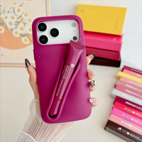 Étui de téléphone créatif en silicone pour rouge à lèvres, antichoc et anti-traces de doigts, design couleur unie, 11 couleurs disponibles