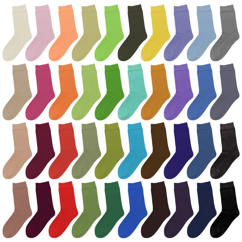 Multi Solid Color Fashion Unisex Socks Anti-friction Heel Socks Man Woman Customized Logo Available Mid Tube Socks