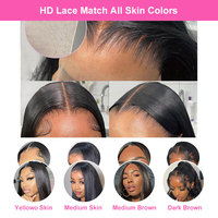 Perruque en cheveux naturels prête à porter, frontale en dentelle HD 13x6, cheveux vietnamiens alignés sur les cuticules, sans colle, pour femmes noires