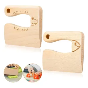 Jouet Montessori outils éducatifs pour les tout-petits couteau en bois enfants jouets de cuisine couteaux sûrs coupe de fruits et légumes hachoir cuisine