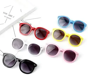 Детские солнцезащитные очки, корейские ретро-очки для мальчиков и девочек с круглым оттенком ярких цветов, UV400, 2023