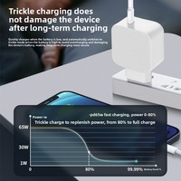 Adaptateur secteur universel PD 65W avec prise EU, charge rapide USB-C pour ordinateurs portables, téléphones et tablettes