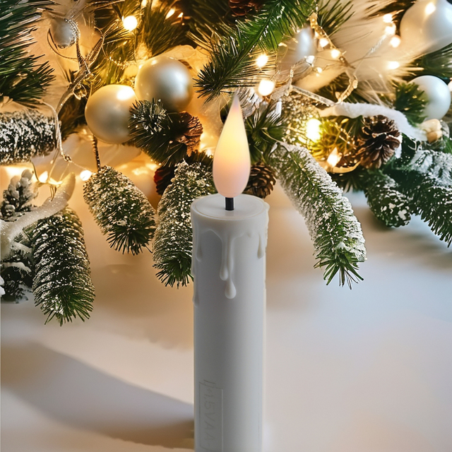 Newest AA Battery Operated Plastic LED Twinkle Lights Christmas Candles 10 Key Remote Control for Indoor Home Decor Wedding