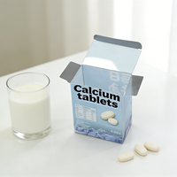 Boîtes de comprimés de calcium en plastique transparent les plus vendues, pliables en PET, emballage d'affichage pour compléments alimentaires