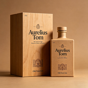 Boîte en papier pliable avec impression personnalisée et gaufrage en feuille d'or, pour gin Old Tom infusé aux plantes, coffret cadeau pour spiritueux haut de gamme - Product Image 3