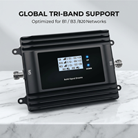 Repetidor Celular Tribanda con Monitoreo en Tiempo Real por la Aplicación Tuya, Amplificador de Red 4G con Amplificador GSM para 2G 3G 4G 5G LTE 800 1800 2100 MHz