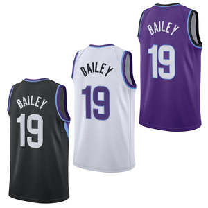 Utah para Hombres # Camiseta de Baloncesto 19 Ace Bailey, Bordada y Cosida, Uniforme para Adultos, Talla Grande, Transpirable, de Secado Rápido, Clásica - Product Image 1