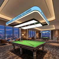 Lámpara Colgante LED para Billar, Luz Lineal LED / Luz LED para Snooker con Letra Grabada Iluminada para Decoración de Clubes y Salones de Billar